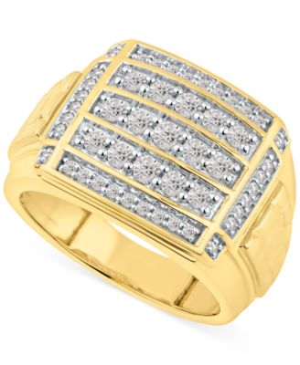 Macy's - Men's Diamond Cluster Ring (1 ct. t.w.) in 10k Gold