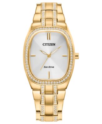 Citizen - Women's Crystal Gold-Tone Stainless Steel Bracelet Watch 28mm