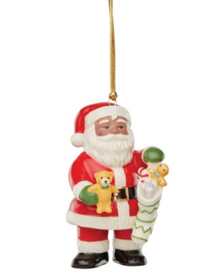 Lenox - African American Santa & Stocking Porcelain Ornament