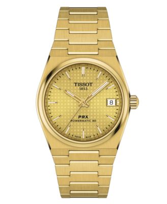 Tissot - Women's Swiss Automatic PRX Powermatic 80 Gold PVD Stainless Steel Bracelet Watch 35mm