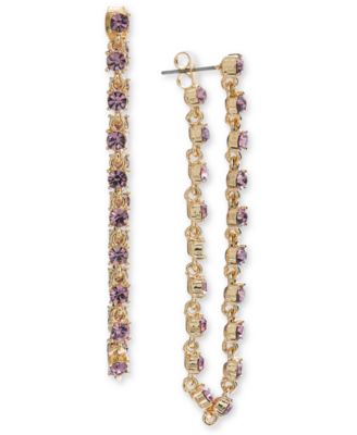 On 34th - Crystal Stone Chain Drop Earrings
