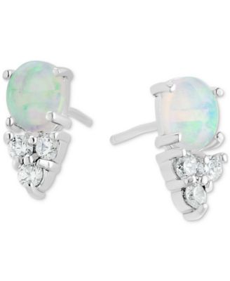 Giani Bernini - Simulated Opal (3/4 ct. t.w.) & Cubic Zirconia Stud Earrings in Sterling Silver