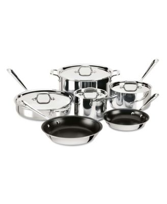 All-Clad - Nonstick Stainless Steel 10-Piece Cookware Set