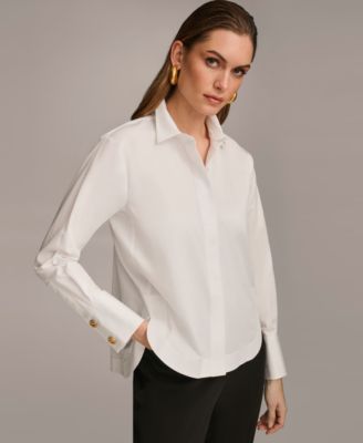 Donna Karan New York - Women's Button Front Collared Shirt