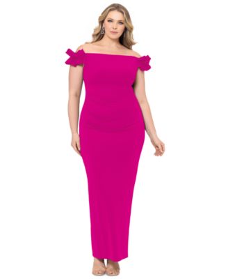 XSCAPE - Plus Size Off-The-Shoulder Sheath Dress