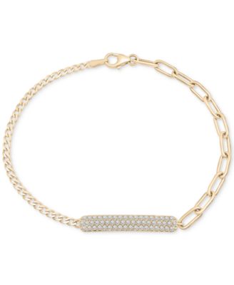 Audrey by Aurate - Diamond Bar Two-Chain Link Bracelet (1/2 ct. t.w.) in Gold Vermeil