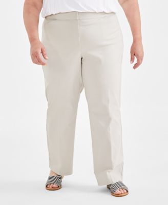 JM Collection - Plus Size Curvy-Fit Straight-Leg Pants