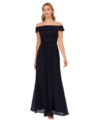 Adrianna Papell - Off-The-Shoulder Chiffon Gown