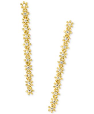 Kendra Scott - 14k Gold-Plated Cubic Zirconia Daisy Chain Linear Drop Earrings
