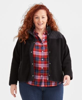 Style & Co - Plus Size Quilted-Yoke Sherpa Jacket