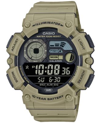 Casio - Men's Digital Tan Resin Strap Watch 50mm