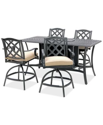 Agio - Wythburn 5-pc. Outdoor Bar Height Fire Pit Chat Set, Created for Macys