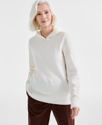 Style & Co - Petite Solid Luxe Hooded Sweater