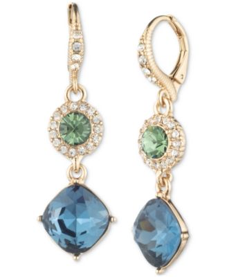 Givenchy - Gold-Tone Pav&eacute; & Color Crystal Double Drop Earrings