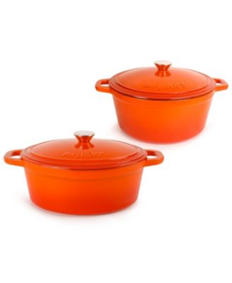 BergHOFF - Neo Cast Iron 4pc Stockpot Set:  5 & 7 Qt. Orange