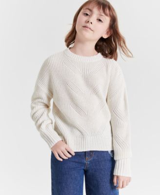 Epic Threads - Big & Little Girls Metallic Mixed-Stitch Pullover Sweater