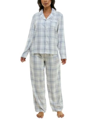 Roudelain - Women's Notched-Collar Flannel Pajama Set