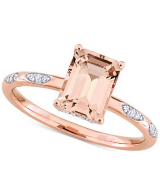 Macy's - Morganite (1-1/2 ct. t.w.) & Diamond (1/10 ct. t.w.) Ring in 14k Rose Gold