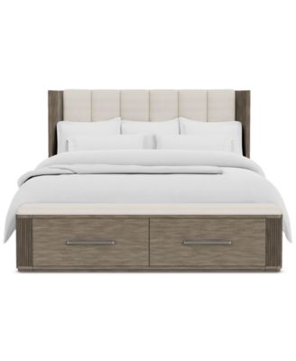 Furniture - Upholstered-Headboard Queen Storage Bed