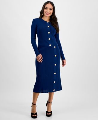 I.N.C. International Concepts - Petite Match Set Button Skirt