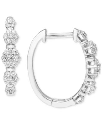 Macy's - Diamond Hoop Earrings (1/2 ct. t.w.) in Sterling Silver