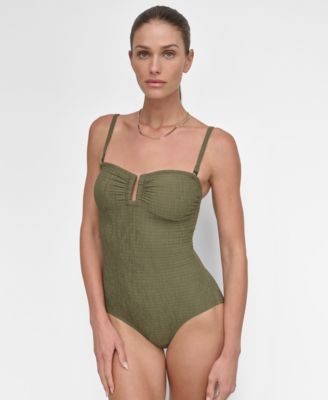 DKNY - Women's Shirred One-Piece Swimsuit