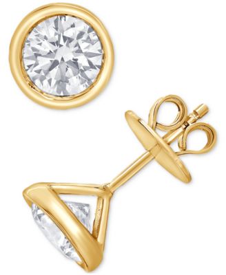 Badgley Mischka - Lab Grown Diamond Bezel Stud Earrings (3 ct. t.w.) in 14k Gold