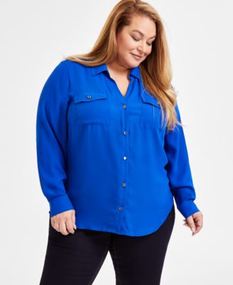 I.N.C. International Concepts - Women's Collared Button-Down Blouse