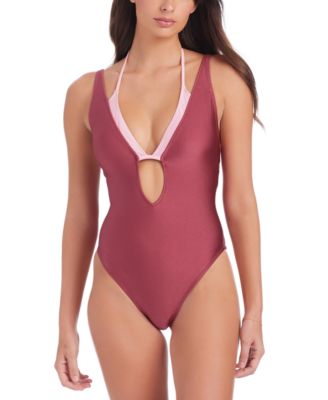 Sanctuary - Women's Layered Plunging One-Piece Swimsuit