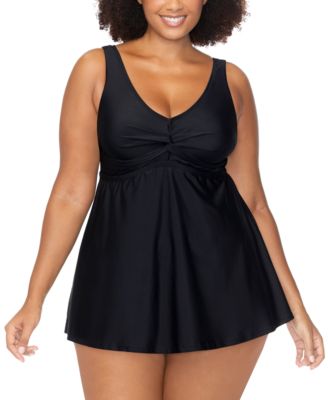 Raisins Curve - Trendy Plus Size Lucia Twist-Front Swimdress