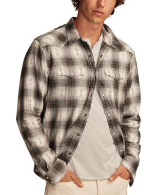 Lucky Brand - Men's Plaid Dobby Western Long Sleeve Shirt