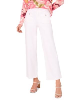 CeCe - Women's Rhinestone-Button Patch-Pocket Jeans