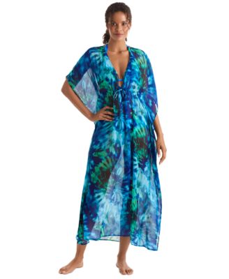 Mimi Flamingo - Women's Dune Printed Midi V-Neck Caftan