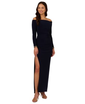 Adrianna Papell - Women's Off-The-Shoulder Jersey Gown