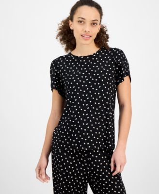 AK Anne Klein - Petite Dot-Print Tulip-Sleeve Top