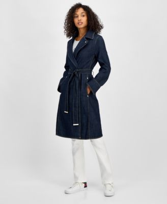 Tommy Hilfiger - Women's Belted Denim Trench Coat