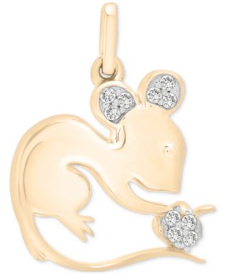 Wrapped - Diamond Chinese Zodiac Charm Pendant (1/20 ct. t.w.) in 10k Gold, Exclusively at Macy's