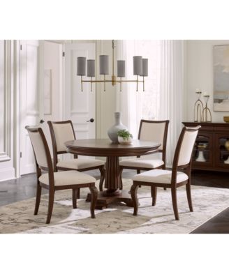 Furniture - Nelman 5-Pc. Round Dining Set (Table & 4 Side Chairs), Created for Macy's