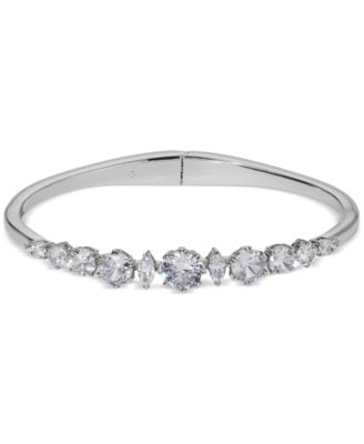 Eliot Danori - Silver-Tone Cubic Zirconia Bangle Bracelet
