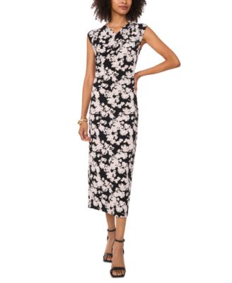 Vince Camuto - Women's Printed Crossover Midi Dress
