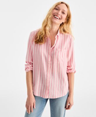 Style & Co - Women's Striped Long-Sleeve Perfect Shirt