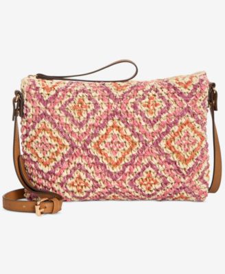 Style & Co - Geo Printed Straw Small Crossbody