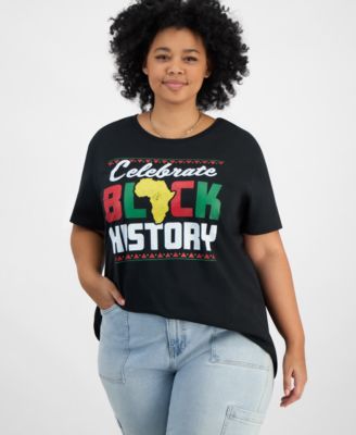 Hybrid Apparel - Trendy Plus Size Cotton Celebrate Black History Graphic Tee