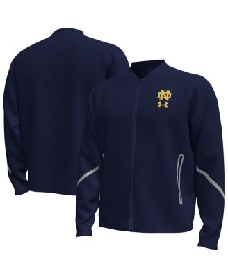 Under Armour - Men's Navy Notre Dame Fighting Irish Unstoppable Full-Zip Bomber Jacket