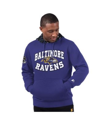 Starter - Men's Purple Baltimore Ravens Thursday Night Gridiron Pullover Hoodie