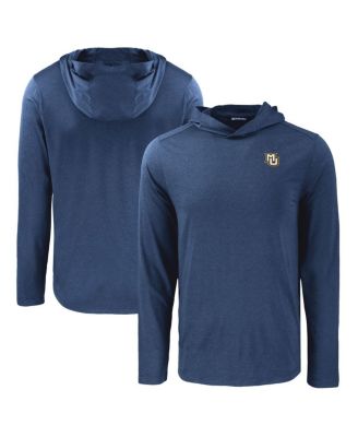Cutter & Buck - Men's Cutter Buck Navy Marquette Golden Eagles Coastline Epic Comfort Eco Long Sleeve Hoodie T-Shirt