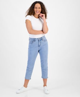 Style & Co - Petite High-Rise Cropped Straight-Leg Jeans, Exclusively at Macy's