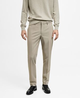 MANGO - Men's Stretch Fabric EU Super Slim-Fit Suit Pants