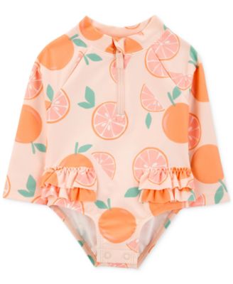 Carter's - Baby Girls One-Piece Orange Slice Rash Guard Swimsuit