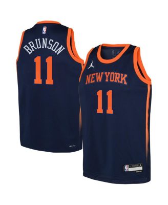 Jordan - Youth Jalen Brunson Navy New York Knicks Swingman Jersey - Statement Edition